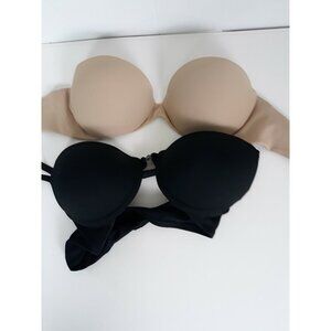 2 Count Bras One Unbranded One Sweet Nothing Black/ Beige. Womens Size 34B